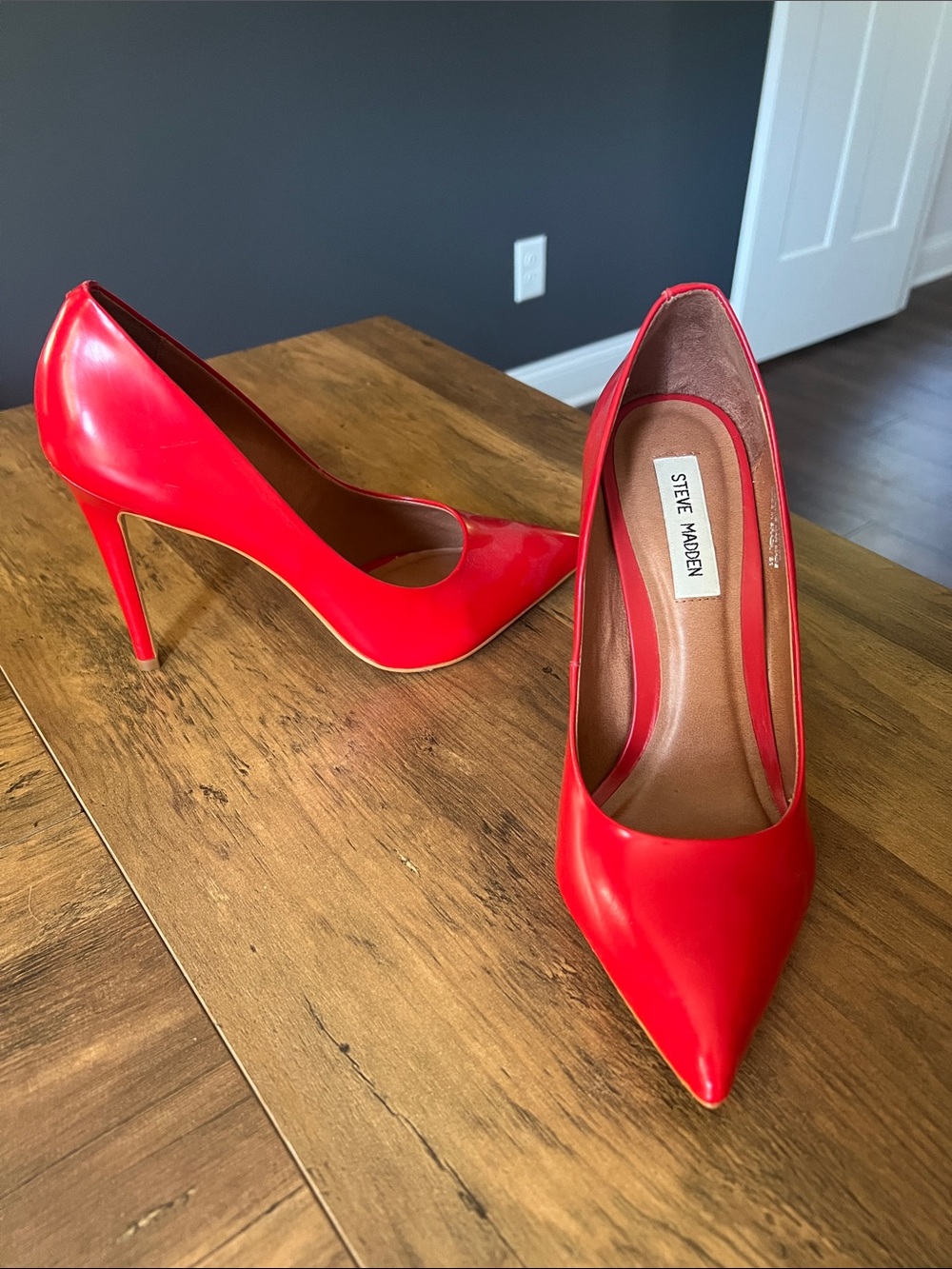 Steve Madden Red Patent Pointed-Toe Stiletto Heels